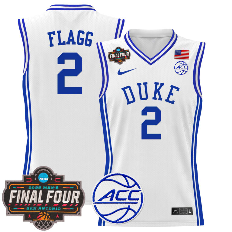 Men Duke Blue Devils #2 Flagg white 2025 Final Four Patch NCAA Jersey->ncaa teams->NCAA Jersey